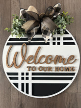 Load image into Gallery viewer, Welcome to our Home Stripes sign