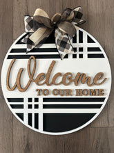 Load image into Gallery viewer, Welcome to our Home Stripes sign