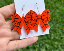 Load image into Gallery viewer, Sport Bow Dangle Acrylic Earrings