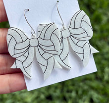Load image into Gallery viewer, Sport Bow Dangle Acrylic Earrings