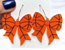 Load image into Gallery viewer, Sport Bow Dangle Acrylic Earrings