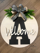 Load image into Gallery viewer, Welcome Ship-lap Door Hanger - Personalized Door Sign