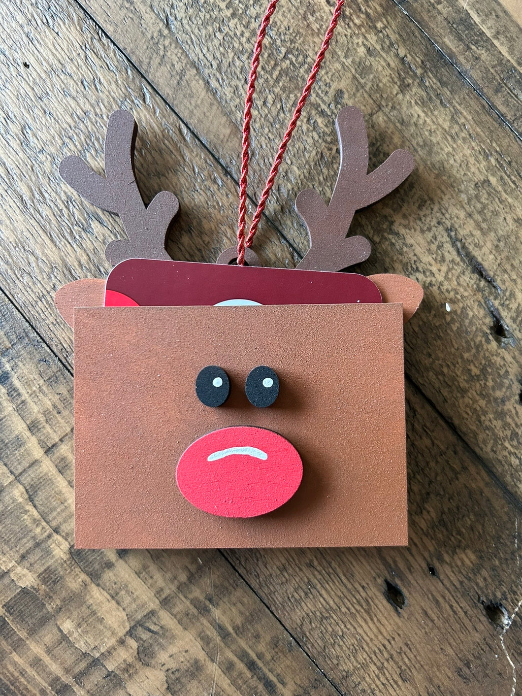 Reindeer Gift Card Holder Ornament - Christmas Ornament - Gift Card Holder