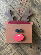 Reindeer Gift Card Holder Ornament - Christmas Ornament - Gift Card Holder