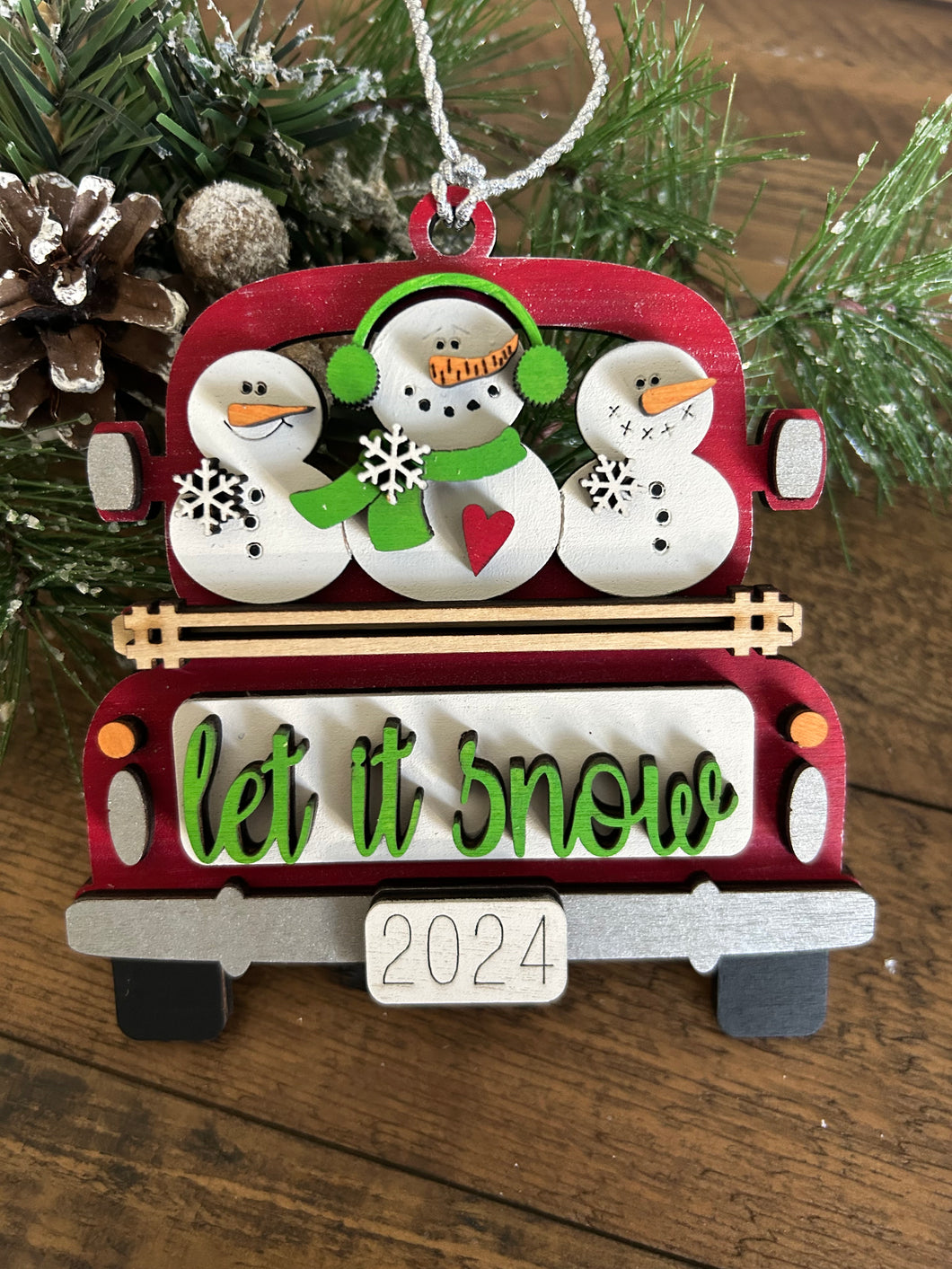 Snowman Truck Ornament