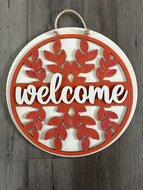 Fall Welcome Leaves Door Sign - Poch Decor