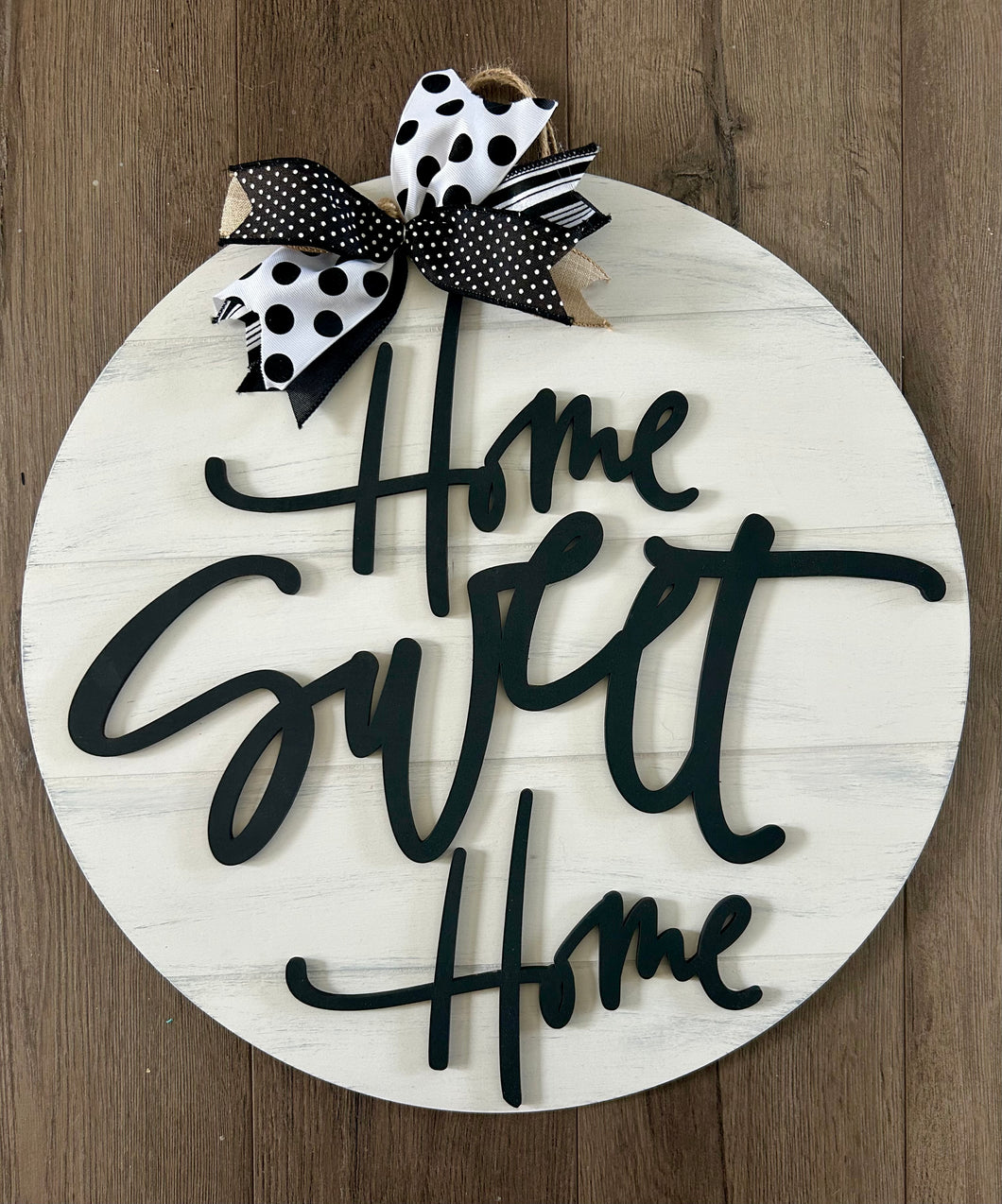 Home Sweet Home - White with Black Home Sign
