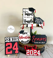 Graduation Tiered Tray Set- Class of 2024 Tier Tray Decor Bundle