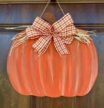 Load image into Gallery viewer, Fall Pumpkin Door Hanger- Fall Door Decoration
