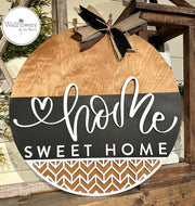 Home Sweet Home - Black and White Home Sign