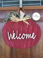 Welcome Pumpkin Door Sign