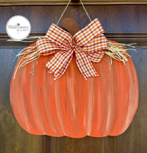 Load image into Gallery viewer, Fall Pumpkin Door Hanger- Fall Door Decoration

