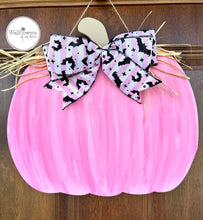 Load image into Gallery viewer, Fall Pink Pumpkin Door Hanger- Fall Door Decoration
