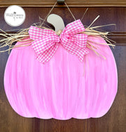 Fall Pink Pumpkin Door Hanger- Fall Door Decoration