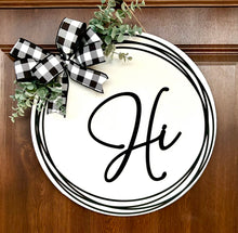 Load image into Gallery viewer, Hi Front Door Hanger White - Porch Sign
