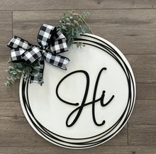 Load image into Gallery viewer, Hi Front Door Hanger White - Porch Sign
