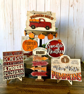 Sweater Weather Tiered Tray Set - Fall Decorating Set