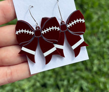Load image into Gallery viewer, Sport Bow Dangle Acrylic Earrings
