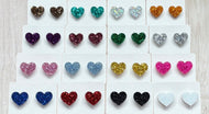 Heart Acrylic Earrings - Glitter