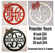 Personalized Last Name Door Hanger