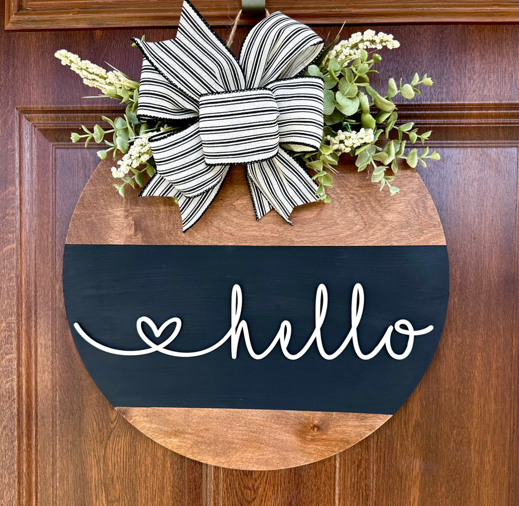 Hello Front Door Hanger - Porch Sign