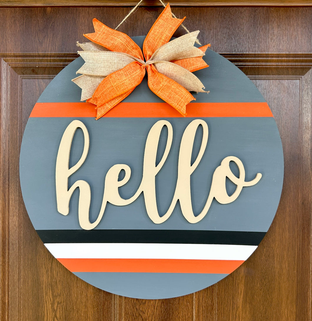 Hello Fall Door Hanger - Autumn Porch Decoration