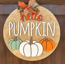 Load image into Gallery viewer, Hello Pumpkin Fall Porch Sign
