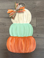 Fall Stacked Pumpkins, Fall Door Hanger for Front Porch