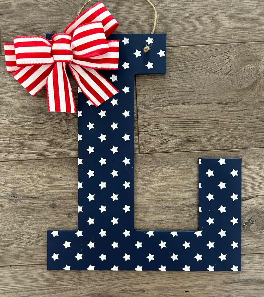 Mini Star Door Hanger - Personalized Initial Decor- American Decor