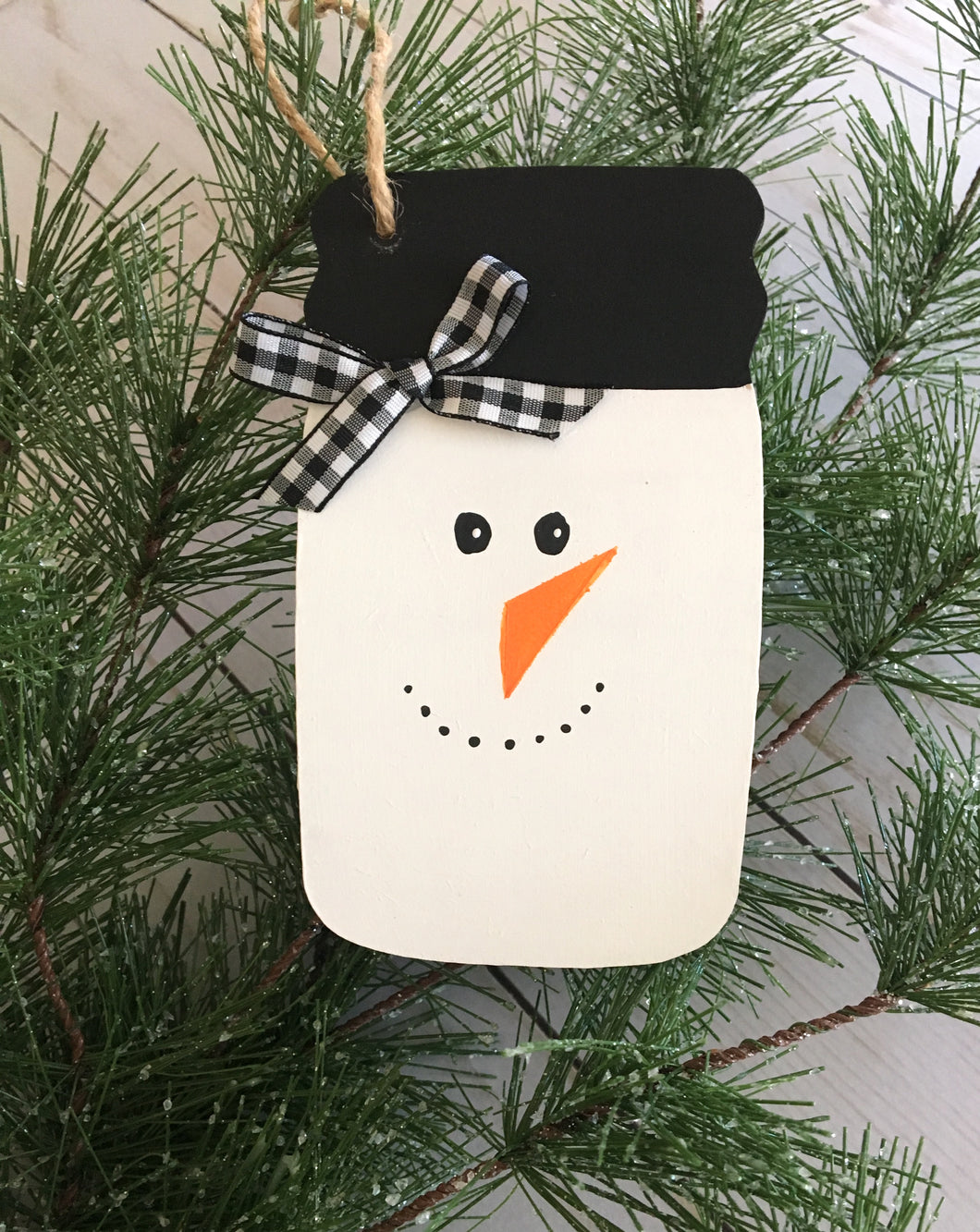 Snowman Mason Jar Christmas Ornament