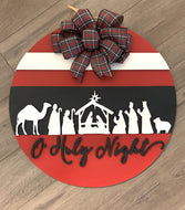 O Holy Night nativity Scene Door Decoration -Wall Decor - Porch Decor