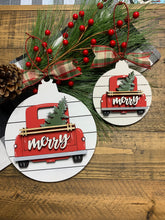 Load image into Gallery viewer, Merry Red Truck Christmas Ornament  - 4 inch
