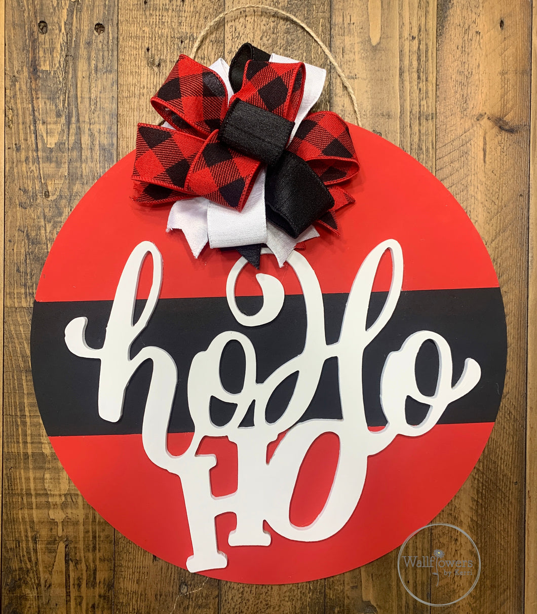 HO HO HO Christmas Door Hanger