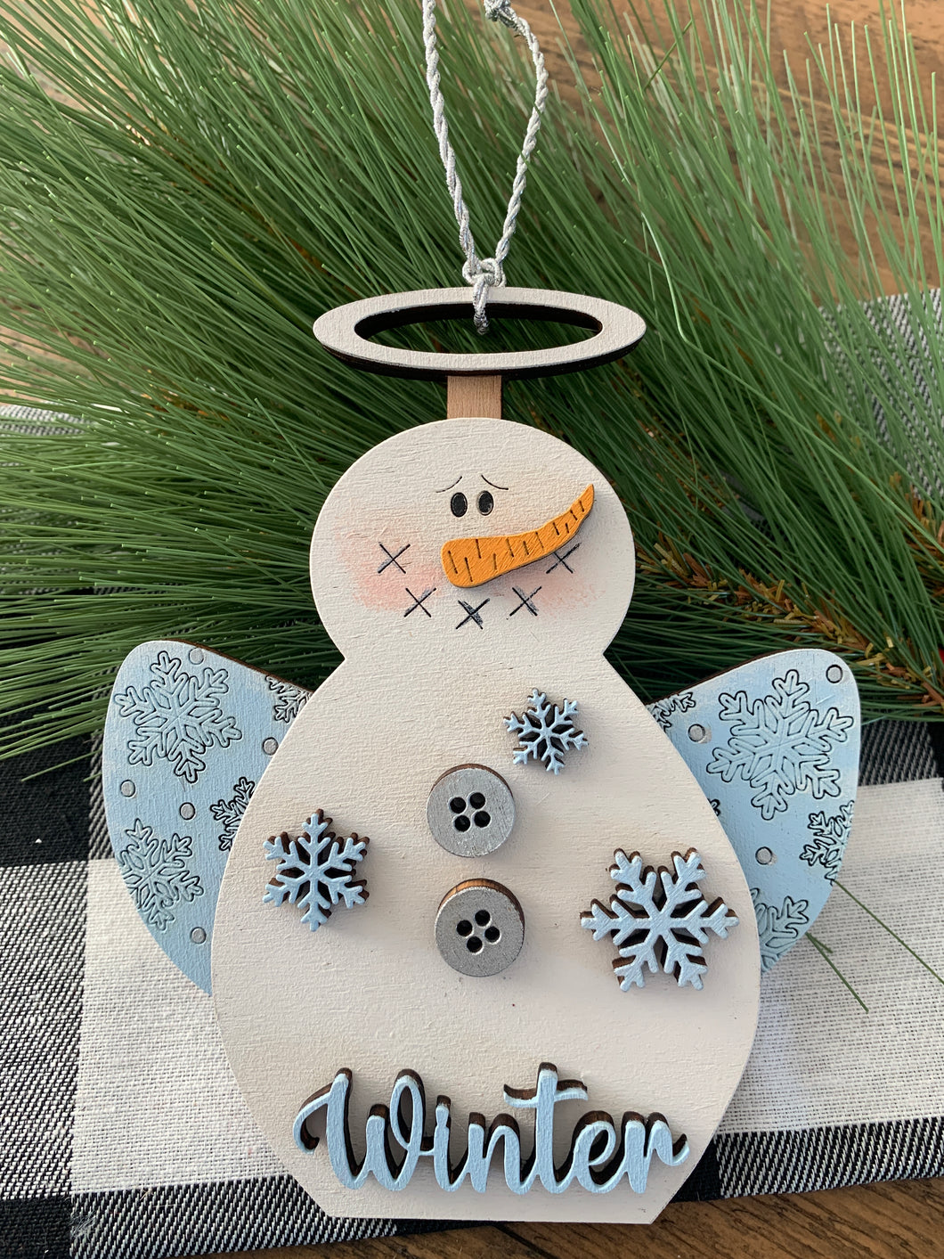 Snowman Angel Ornament - Let It Snow Ornament - Christmas Ornament