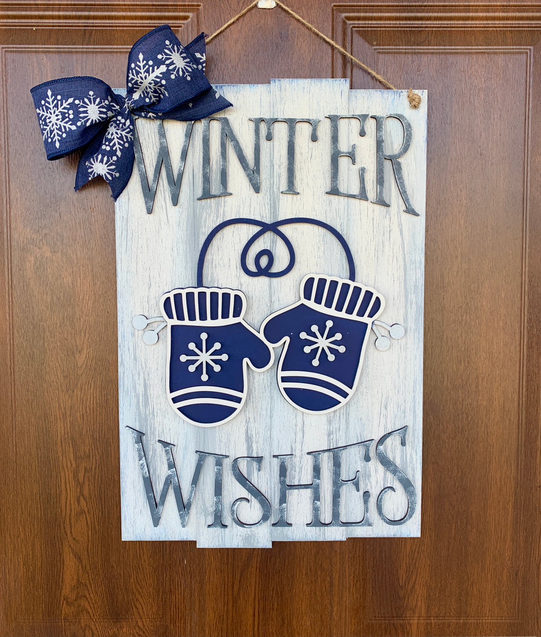 Winter Wishes Door Hanger - Winter Sign