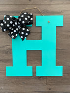 Turquoise Initial Door Hanger - Bedroom Decor