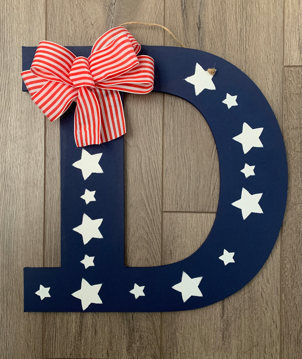 Large Star Door Hanger - Personalized Initial Decor- American Decor