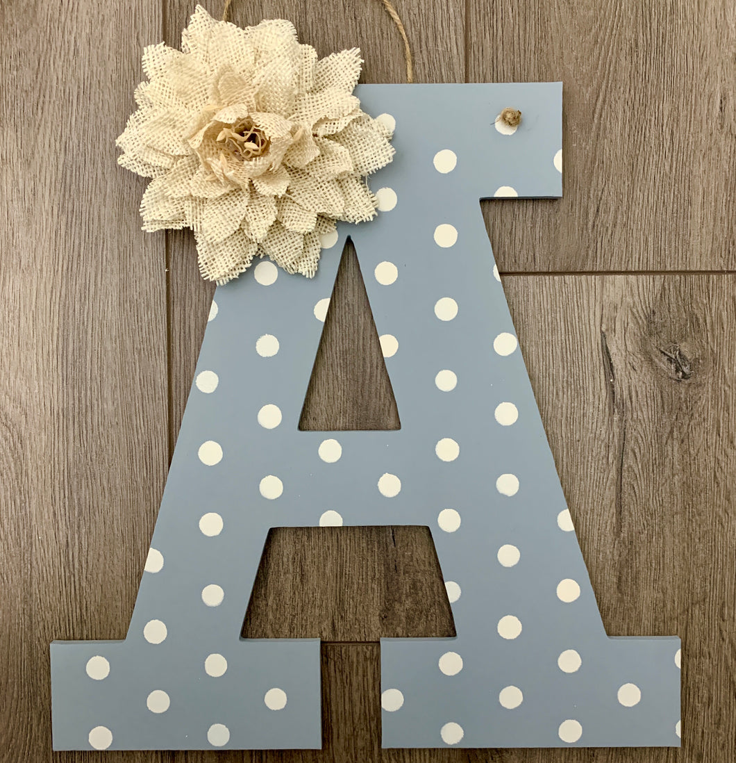 Polka Dot Door Hanger- Initial Wall Decor