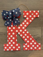 All Star Door Hanger - Personalized Initial Decor- American Decor