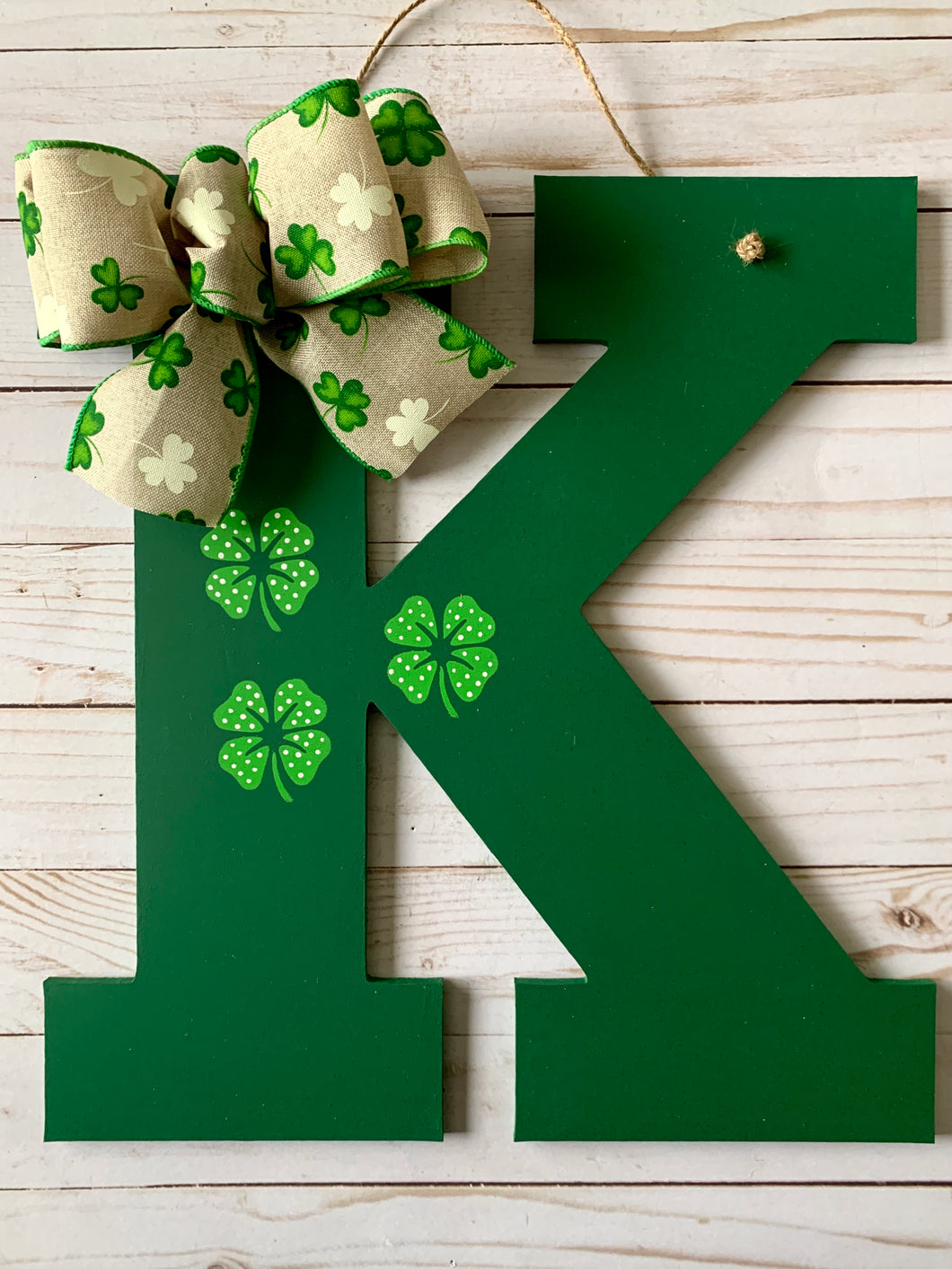 St Patrick's Day Initial Letter - Door Decoration- Wall Decor