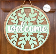 Welcome Leaves Door Sign - Poch Decor