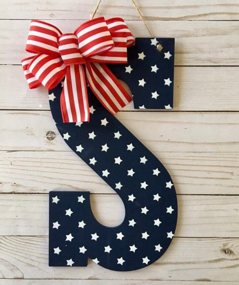 Mini Star Door Hanger - Personalized Initial Decor- American Decor