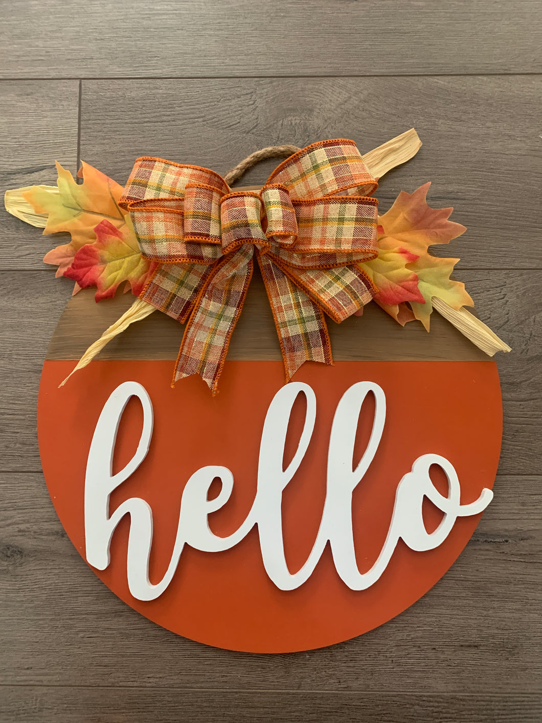 Fall Hello Door Hanger - Fall Door Decoration -Porch Decor