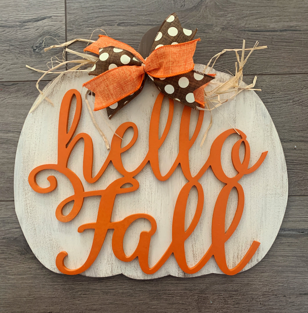 Fall Pumpkin Door Hanger - Door Decoration - Porch Decor