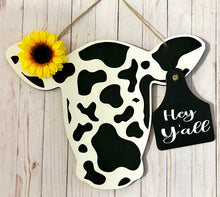 Load image into Gallery viewer, Cow Door Hanger - Hey Y’all
