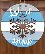 Let It Snow- 22inch door hanger