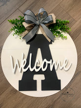 Load image into Gallery viewer, Welcome Ship-lap Door Hanger - Personalized Door Sign
