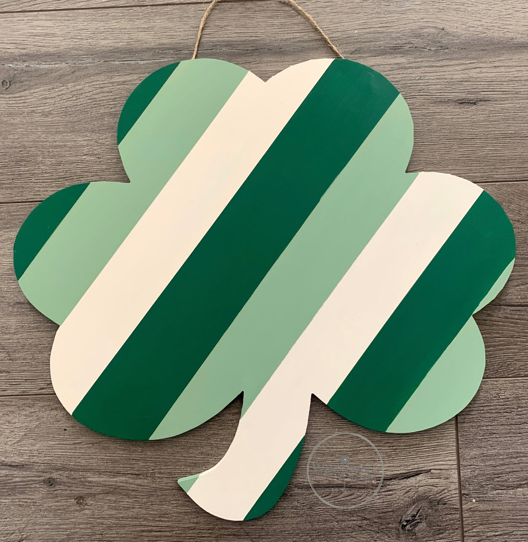 Striped Shamrock Door Hanger - Porch Decor