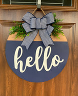 Hello Door Hanger - Door Decoration -Porch Decor