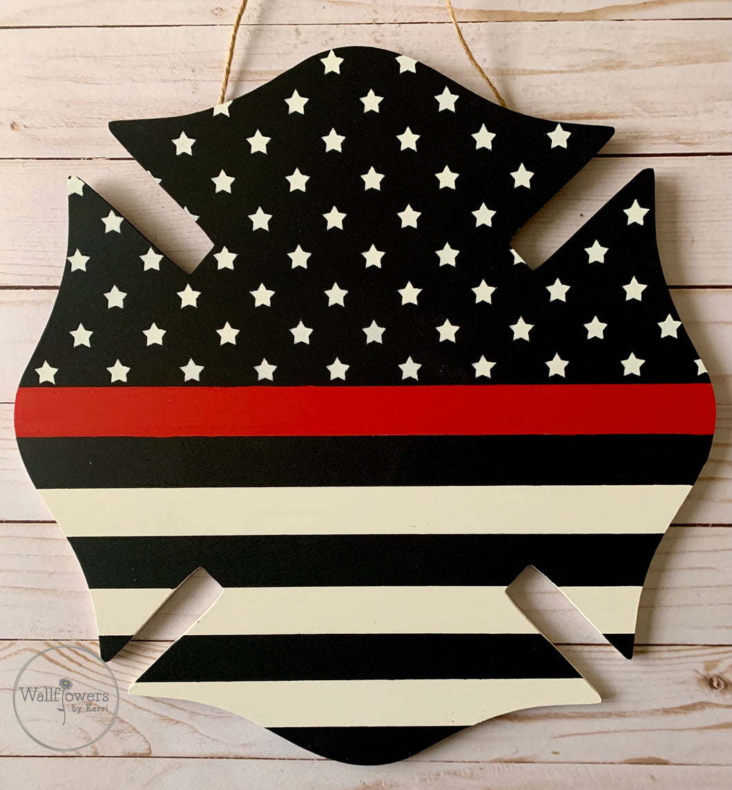 Firefighter Maltese Cross, Thin Red Line